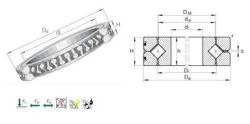 INASX011828交叉滚子轴承平面图
