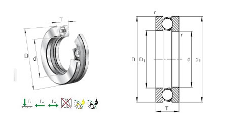 NACHI52416推力球轴承平面图