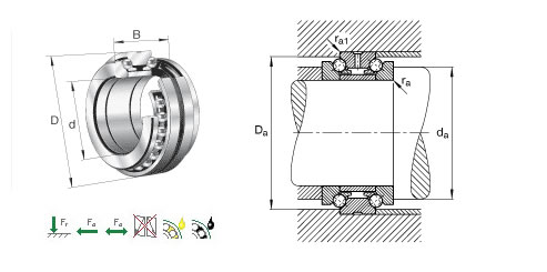 FAG7603040TVP推力角接触球轴承平面图