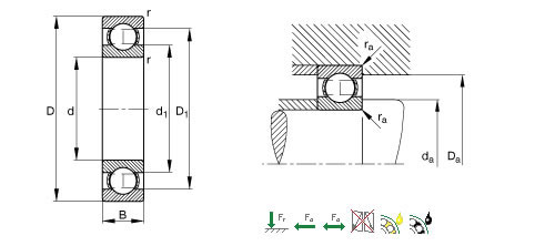 NSKFR155深沟球轴承平面图