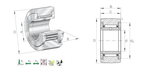 INAPWTR40.2RS滚轮轴承平面图