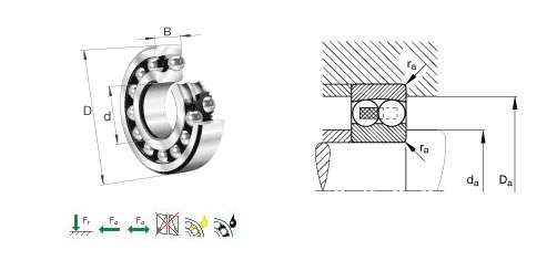 NSK1208K调心球轴承平面图
